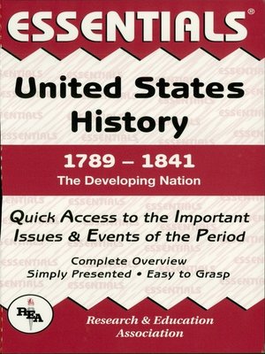 cover image of United States History: 1789 to 1841 Essentials